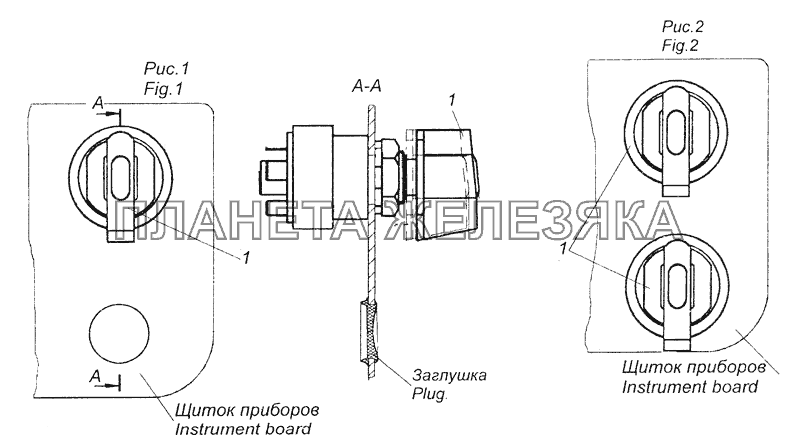 65228-3710002 Установка выключателя коробки отбора мощности КамАЗ-6522 (Euro-2, 3)